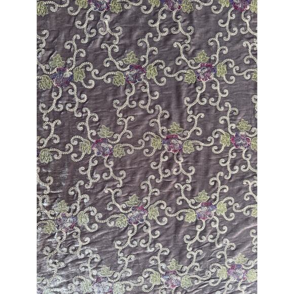 Ann Ferriday Design Room Vintage Embroidered French Silk Velvet By The Yard - Picture 1 of 4